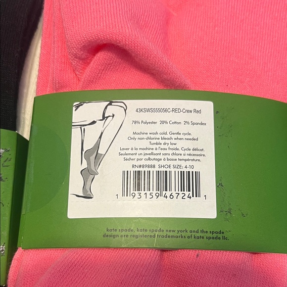 kate spade Red and White Crew Socks Set - Picture 2 of 2